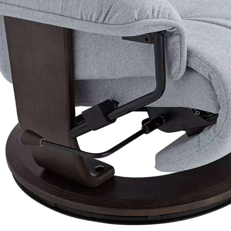 BenchMaster Annika Sky Blue Fabric Adjustable Swivel Recliner