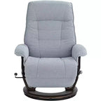 BenchMaster Annika Sky Blue Fabric Adjustable Swivel Recliner