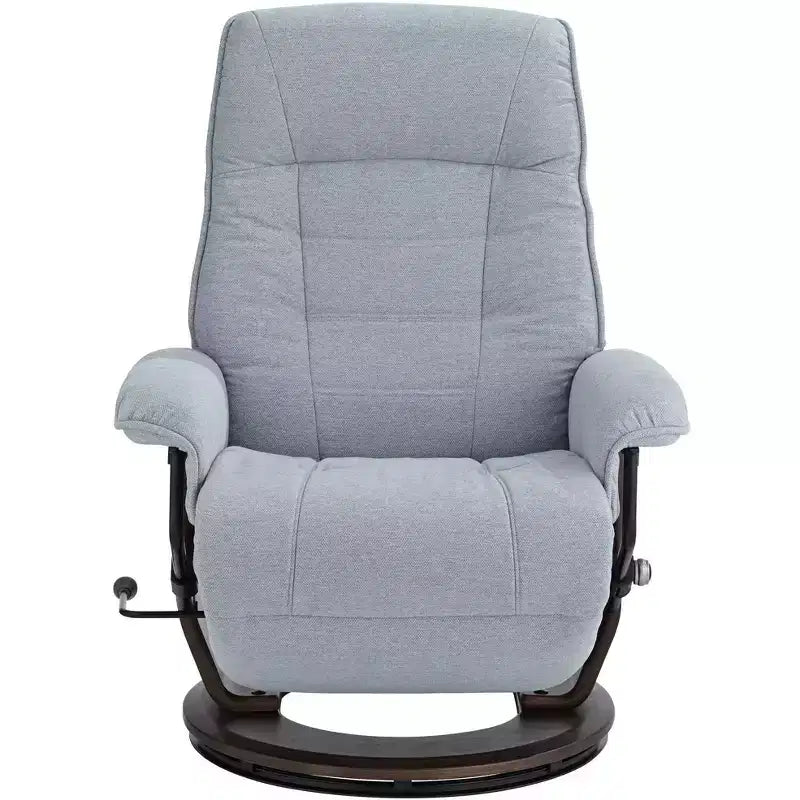 BenchMaster Annika Sky Blue Fabric Adjustable Swivel Recliner