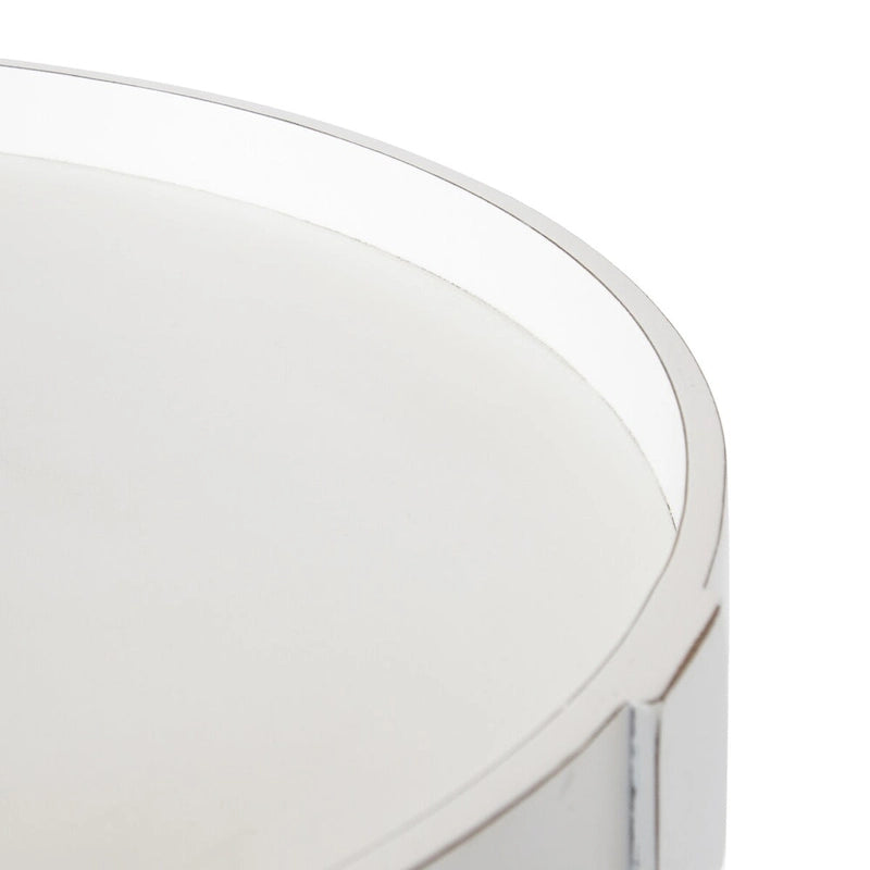 Tavolino rotondo da 50 cm in legno stile rustico con ripiano inferiore e gambe a fuso, grigio o bianco