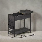 Side Tables with Storage Bedroom Small End Table with Charging Station Side Table with Drawer for Living Room
