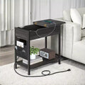 Side Tables with Storage Bedroom Small End Table with Charging Station Side Table with Drawer for Living Room