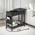 Side Tables with Storage Bedroom Small End Table with Charging Station Side Table with Drawer for Living Room