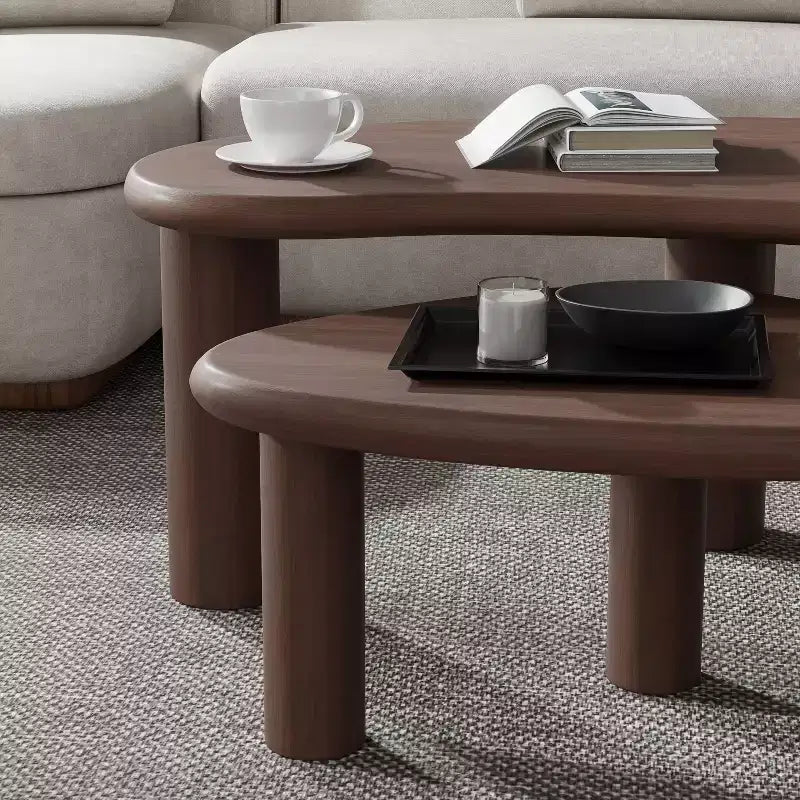 Dovelina Wood Grain Tabletop Rectangle Coffee Table for Living Room