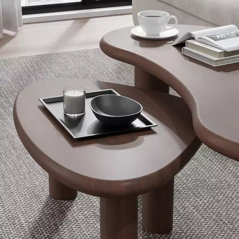 Dovelina Wood Grain Tabletop Rectangle Coffee Table for Living Room