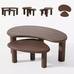 Dovelina Wood Grain Tabletop Rectangle Coffee Table for Living Room
