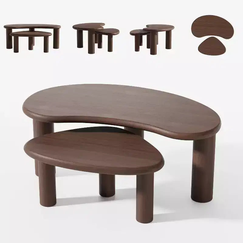 Dovelina Wood Grain Tabletop Rectangle Coffee Table for Living Room