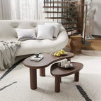 Dovelina Wood Grain Tabletop Rectangle Coffee Table for Living Room