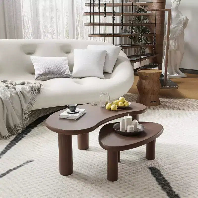 Dovelina Wood Grain Tabletop Rectangle Coffee Table for Living Room
