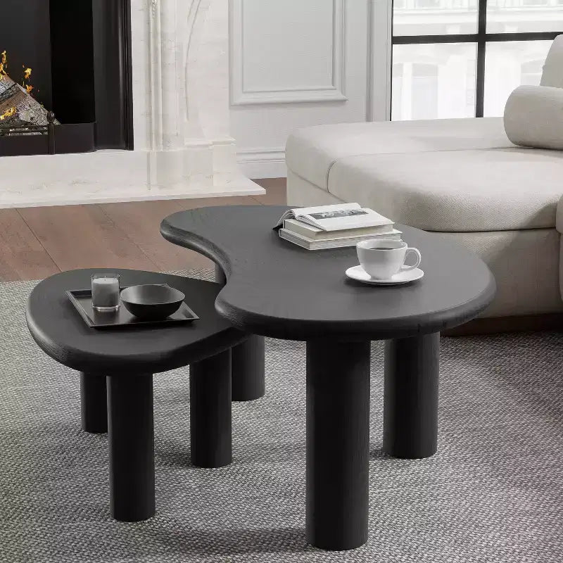 Dovelina Wood Grain Tabletop Rectangle Coffee Table for Living Room