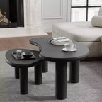 Dovelina Wood Grain Tabletop Rectangle Coffee Table for Living Room