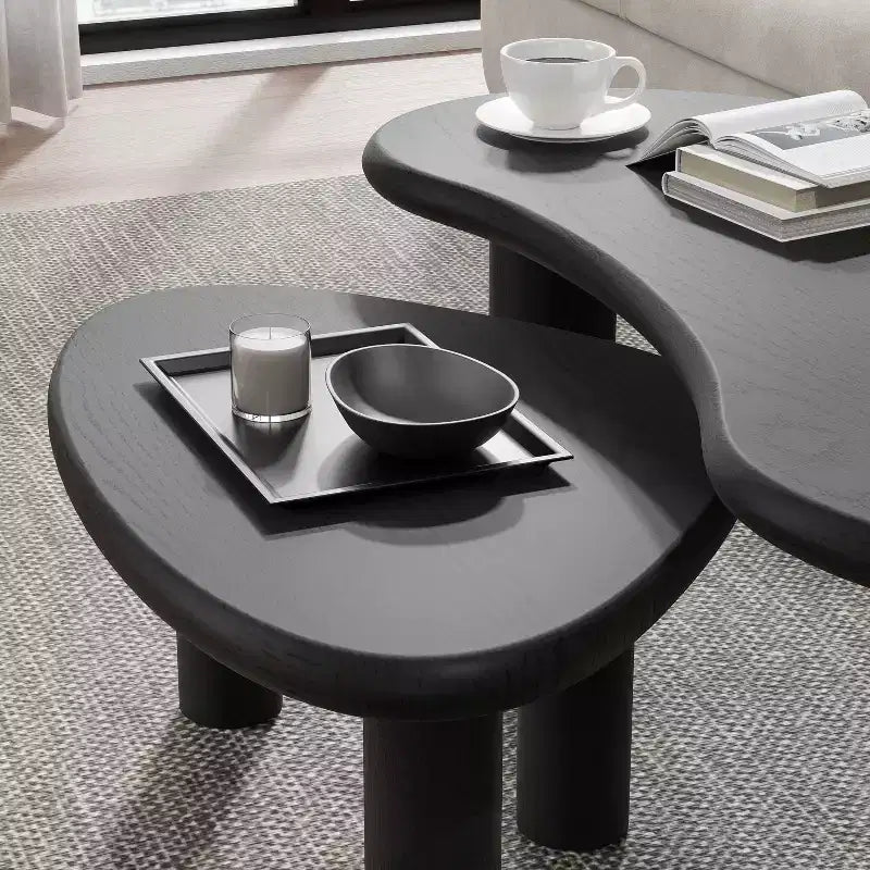 Dovelina Wood Grain Tabletop Rectangle Coffee Table for Living Room