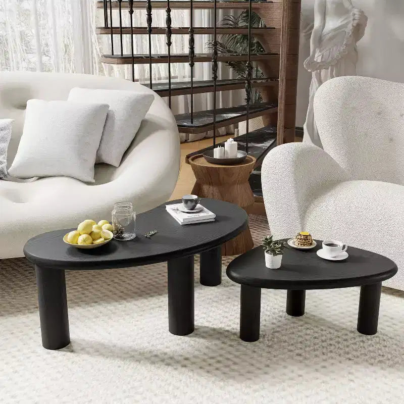 Dovelina Wood Grain Tabletop Rectangle Coffee Table for Living Room