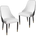 LeisureMod Allure Lot de 2 chaises de salle à manger modernes, assise et dossier rembourrés avec pieds en bois massif, chaises d'appoint contemporaines pour cuisine ou salle à manger