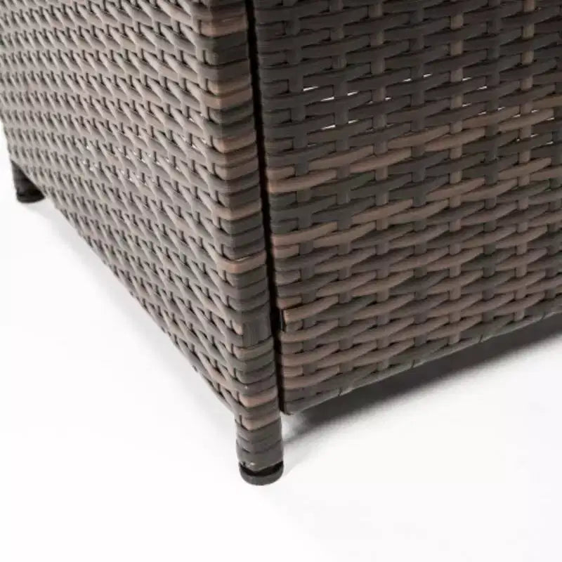 Rattan Fire Table, Square Wicker Fire Table, Adjustable Flame Outdoor Woven Rattan Fire Pit For Backyard, Garden