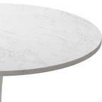 Tavolo da cucina o da pranzo rotondo Grondin Mid-Century Modern con piano in MDF di alta qualità e base a piedistallo in acciaio per sala da pranzo