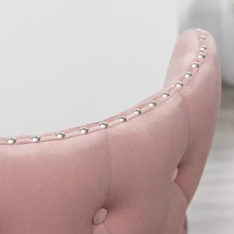 Roundhill Furniture Lindale Contemporary Velvet Upholstered Nailhead Trim Accent Chair, Pink