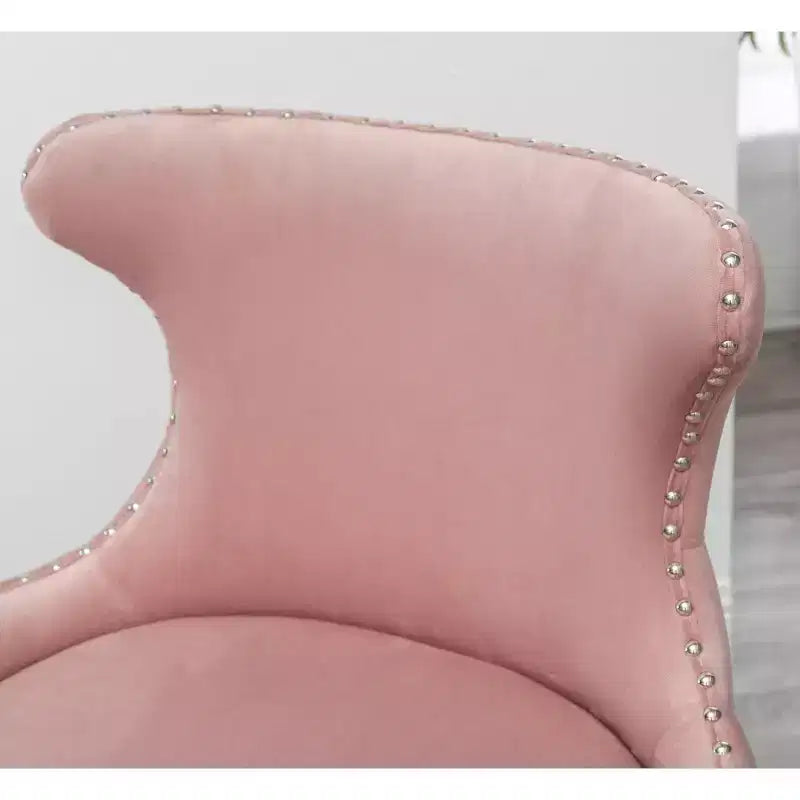 Roundhill Furniture Lindale Contemporary Velvet Upholstered Nailhead Trim Accent Chair, Pink