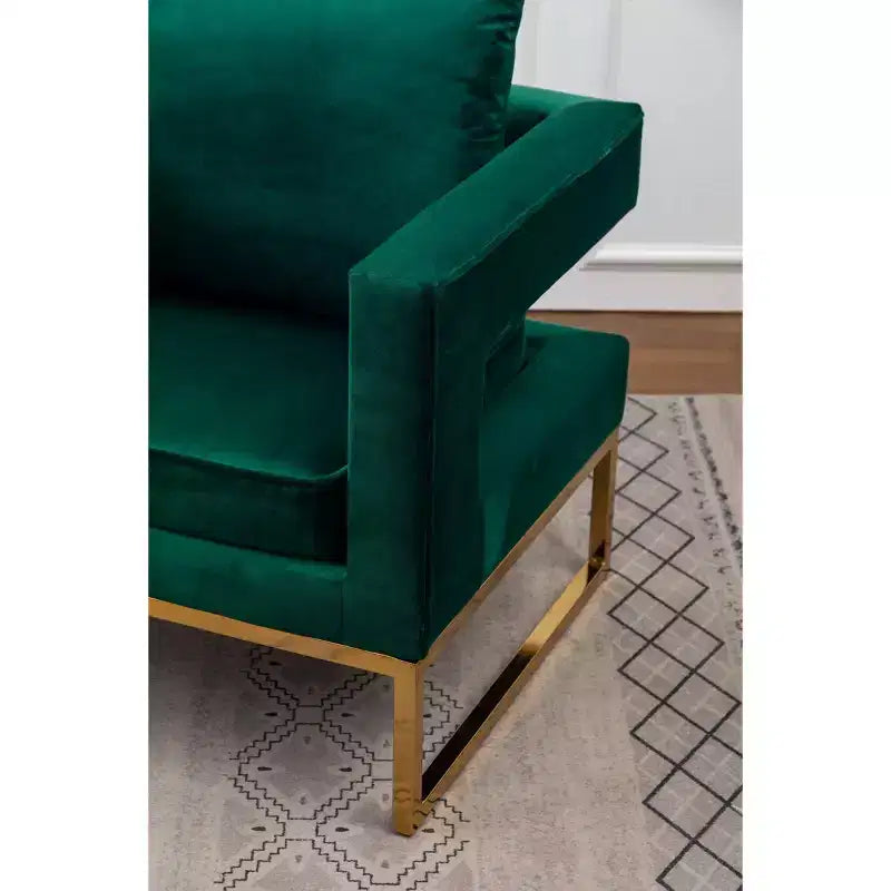 Roundhill Furniture Lenola Contemporary Upholstered Accent Arm Chair, Green