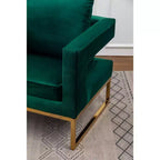 Roundhill Furniture Lenola Contemporary Upholstered Accent Arm Chair, Green