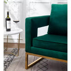 Roundhill Furniture Lenola Contemporary Upholstered Accent Arm Chair, Green