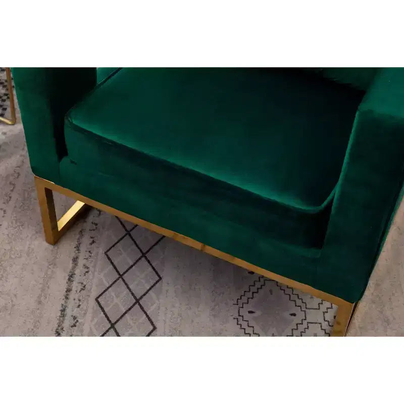 Roundhill Furniture Lenola Contemporary Upholstered Accent Arm Chair, Green