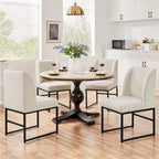 Set di 2 sedie da pranzo imbottite con struttura a U in ferro, tessuto in terilene, 135 kg, beige
