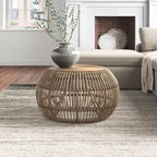 Christopher Knight Home Classic Dag Rustic Rattan Round Coffee Table, Natural