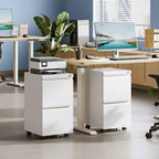 2-Drawer Mobile File Cabinet with Lock,, Space-Saving Document Organizer Fits Letter/A4/Legal Files