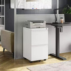 2-Drawer Mobile File Cabinet with Lock,, Space-Saving Document Organizer Fits Letter/A4/Legal Files