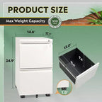 2-Drawer Mobile File Cabinet with Lock,, Space-Saving Document Organizer Fits Letter/A4/Legal Files