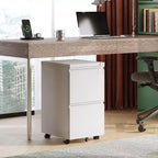2-Drawer Mobile File Cabinet with Lock,, Space-Saving Document Organizer Fits Letter/A4/Legal Files