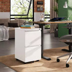 2-Drawer Mobile File Cabinet with Lock,, Space-Saving Document Organizer Fits Letter/A4/Legal Files