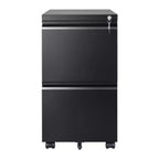 2-Drawer Mobile File Cabinet with Lock,, Space-Saving Document Organizer Fits Letter/A4/Legal Files