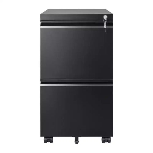 2-Drawer Mobile File Cabinet with Lock,, Space-Saving Document Organizer Fits Letter/A4/Legal Files