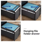 2-Drawer Mobile File Cabinet with Lock,, Space-Saving Document Organizer Fits Letter/A4/Legal Files