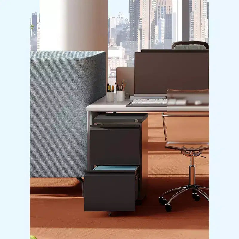 2-Drawer Mobile File Cabinet with Lock,, Space-Saving Document Organizer Fits Letter/A4/Legal Files