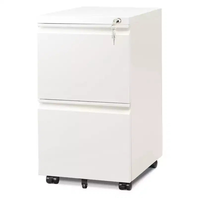 2-Drawer Mobile File Cabinet with Lock,, Space-Saving Document Organizer Fits Letter/A4/Legal Files