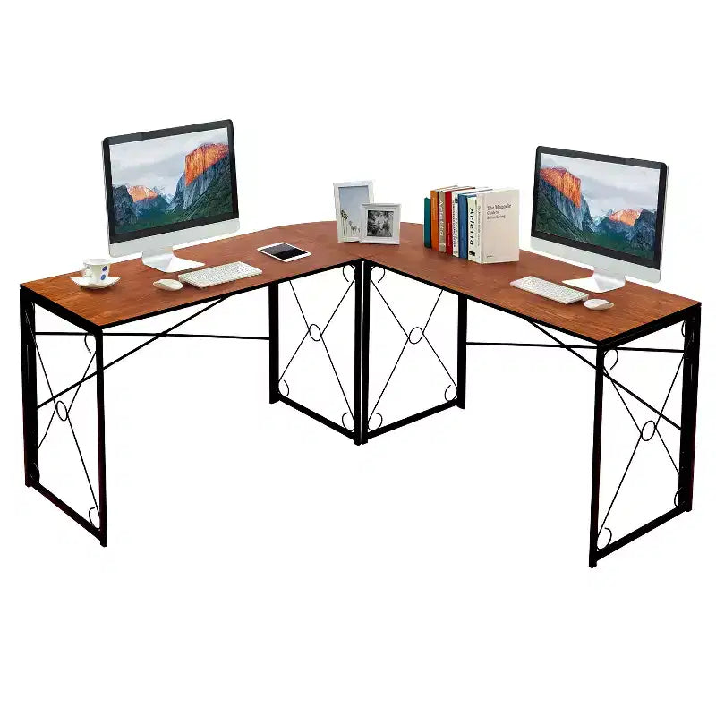 VECELO L-shaped Corner Computer Desk Home Office Writing Workstation, 59 inch Gaming Table