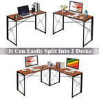 VECELO L-shaped Corner Computer Desk Home Office Writing Workstation, 59 inch Gaming Table