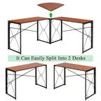 VECELO L-shaped Corner Computer Desk Home Office Writing Workstation, 59 inch Gaming Table