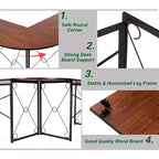 VECELO L-shaped Corner Computer Desk Home Office Writing Workstation, 59 inch Gaming Table
