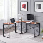 VECELO L-shaped Corner Computer Desk Home Office Writing Workstation, 59 inch Gaming Table