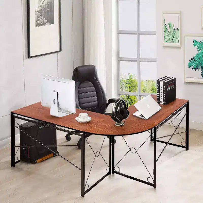 VECELO L-shaped Corner Computer Desk Home Office Writing Workstation, 59 inch Gaming Table