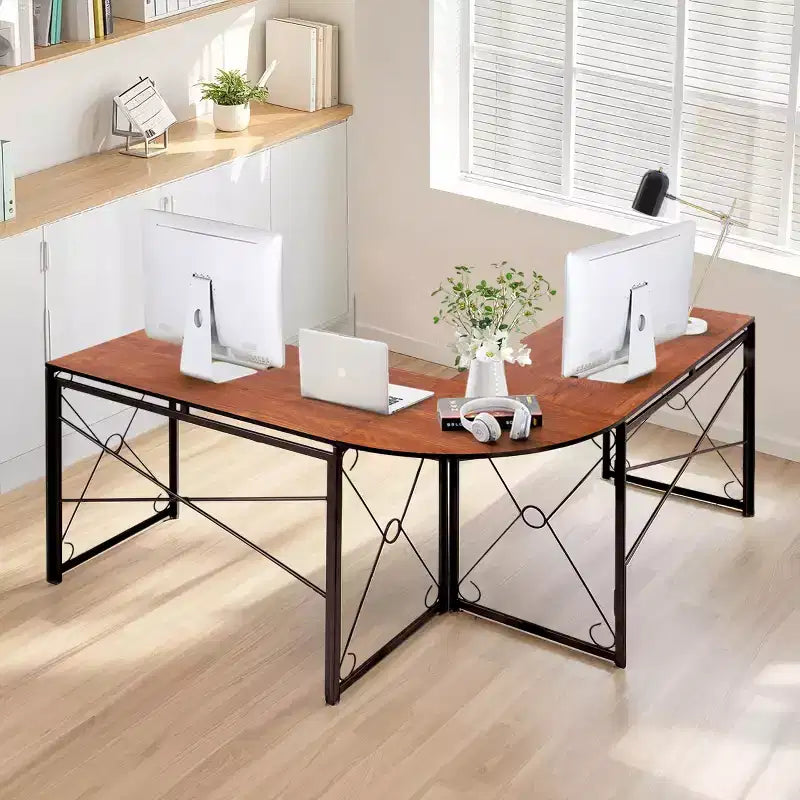 VECELO L-shaped Corner Computer Desk Home Office Writing Workstation, 59 inch Gaming Table