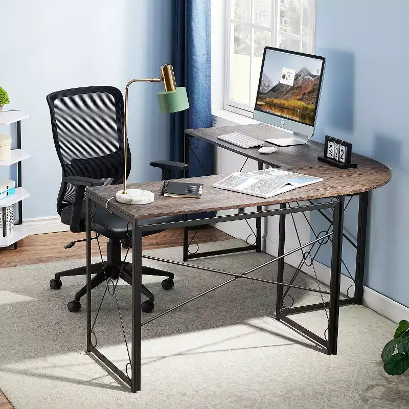 VECELO L-shaped Corner Computer Desk Home Office Writing Workstation, 59 inch Gaming Table