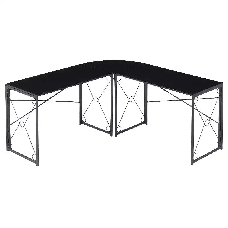 VECELO L-shaped Corner Computer Desk Home Office Writing Workstation, 59 inch Gaming Table