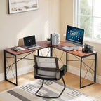 VECELO L-shaped Corner Computer Desk Home Office Writing Workstation, 59 inch Gaming Table