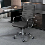 Sedia da ufficio ergonomica in pelle PU, regolabile in altezza e girevole