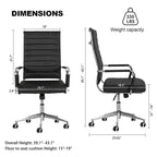 Sedia da ufficio ergonomica in pelle PU, regolabile in altezza e girevole